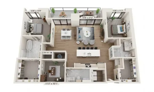 Agate 1907 Three-Bedroom at 99 West Paces