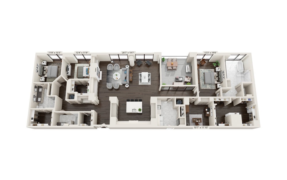 Sable 2976 - 3 bedroom floorplan layout with 3 baths and 2976 square feet.